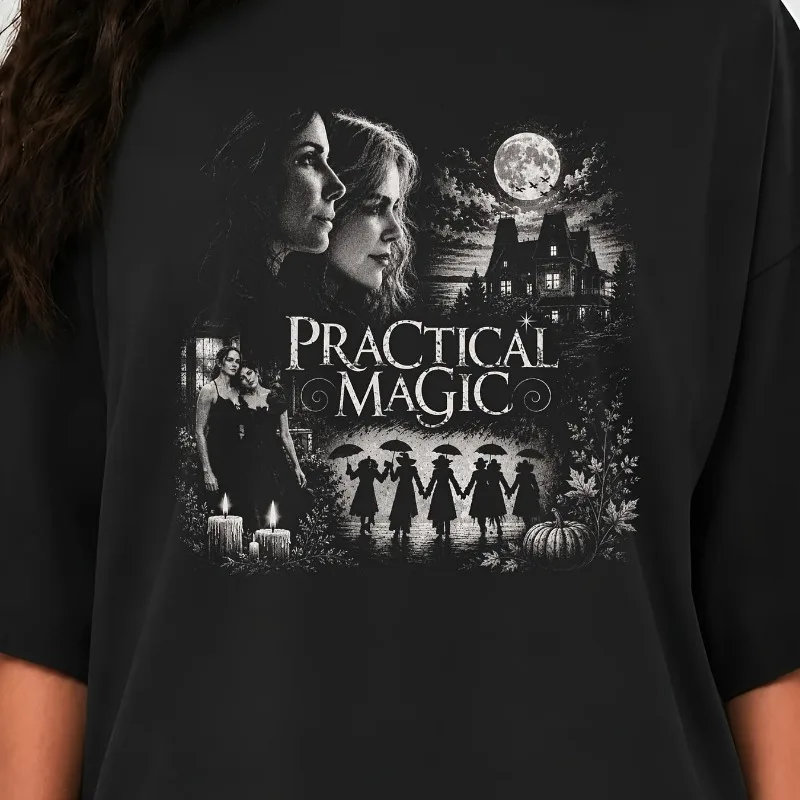Practical Magic Shirt Classic Movie Printed Aesthetics Y2K Four Seasons Suitable Unisex Harajuku Style T-shirt