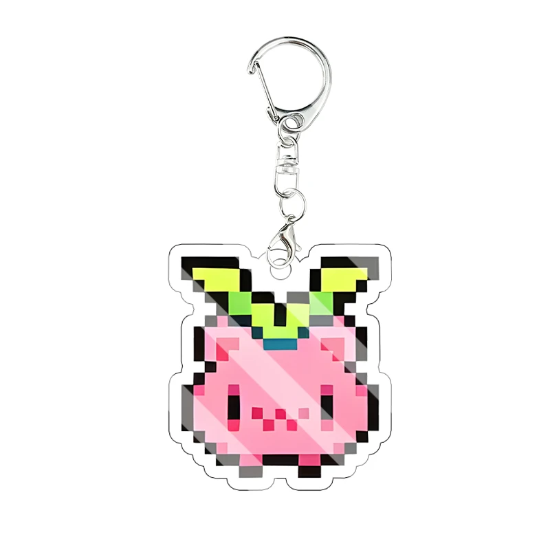 Cute Pixel Bulbasaur Acrylic Keychain Ditto Snorlax Backpack Pendant Bag Psyduck Decoration Accessories Game Cosplay Props Gift
