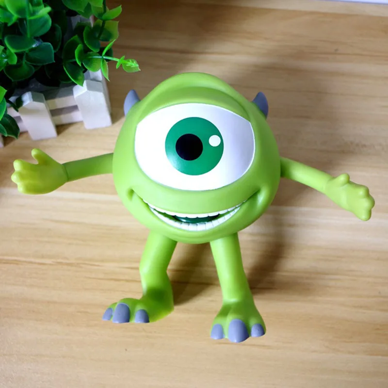 15cm Disney Anime Monsters University Action Figure Model Toy Mike Wazowski Mr Q Money Pot Piggy Bank Kids Charm Birthday Gift