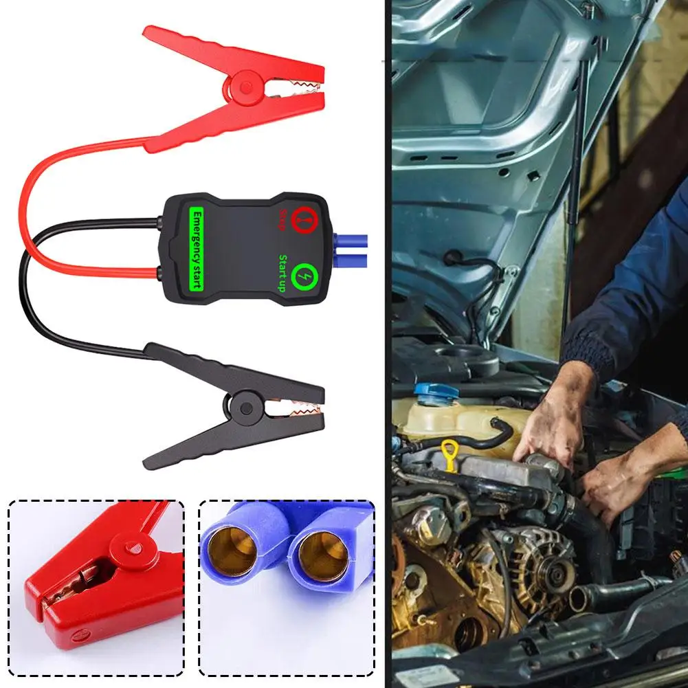 

12V Universal Car Battery Wiring Five-proof Smart Clip Cable Booster Auto Intelligent Jumper Alligator Clamps K3Y9