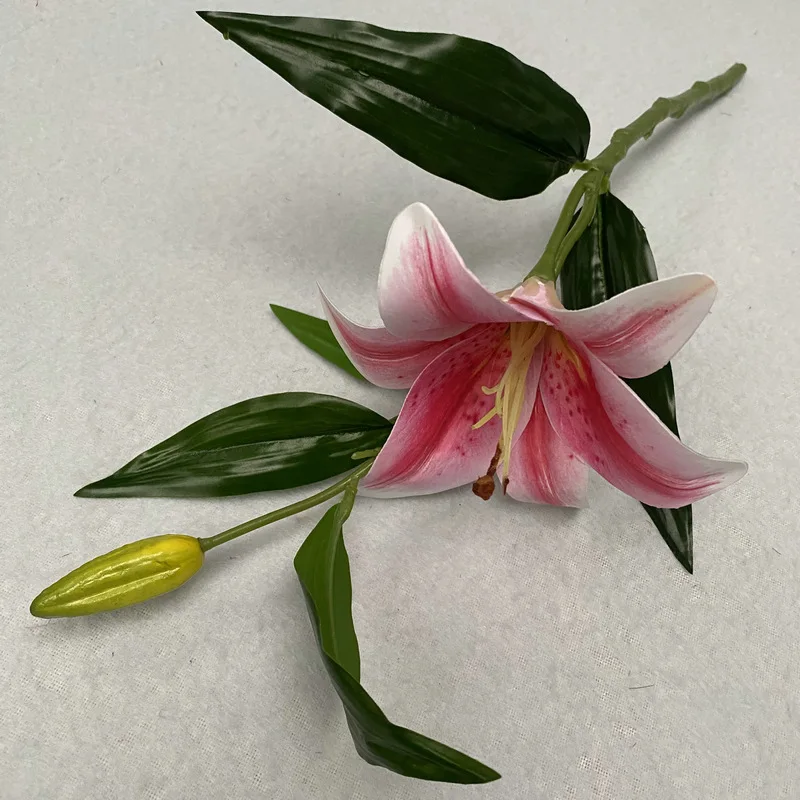 5 Stück/Set 3D-Druck 2/3-köpfige Lilien Kunstblumen Hochzeitsdekoration Kunstblumen Lilien Brautstrauß Heimdekoration Ornamente – Detail 11