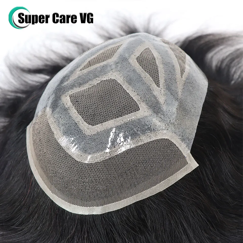 6*8/ 6*9/ 7*10/8*10 Lace With PU Toupee Men Breathable French Lace Front Men's Wig Human Hair Toupee Men's Replacement Systems image 3