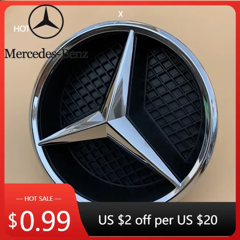 

Car Sticker For Mercedes Benz E200 E250 E300 E350 E400 E43 E450 E500Silver And Black OE Style Front Grill Star Emblem Chrome Log