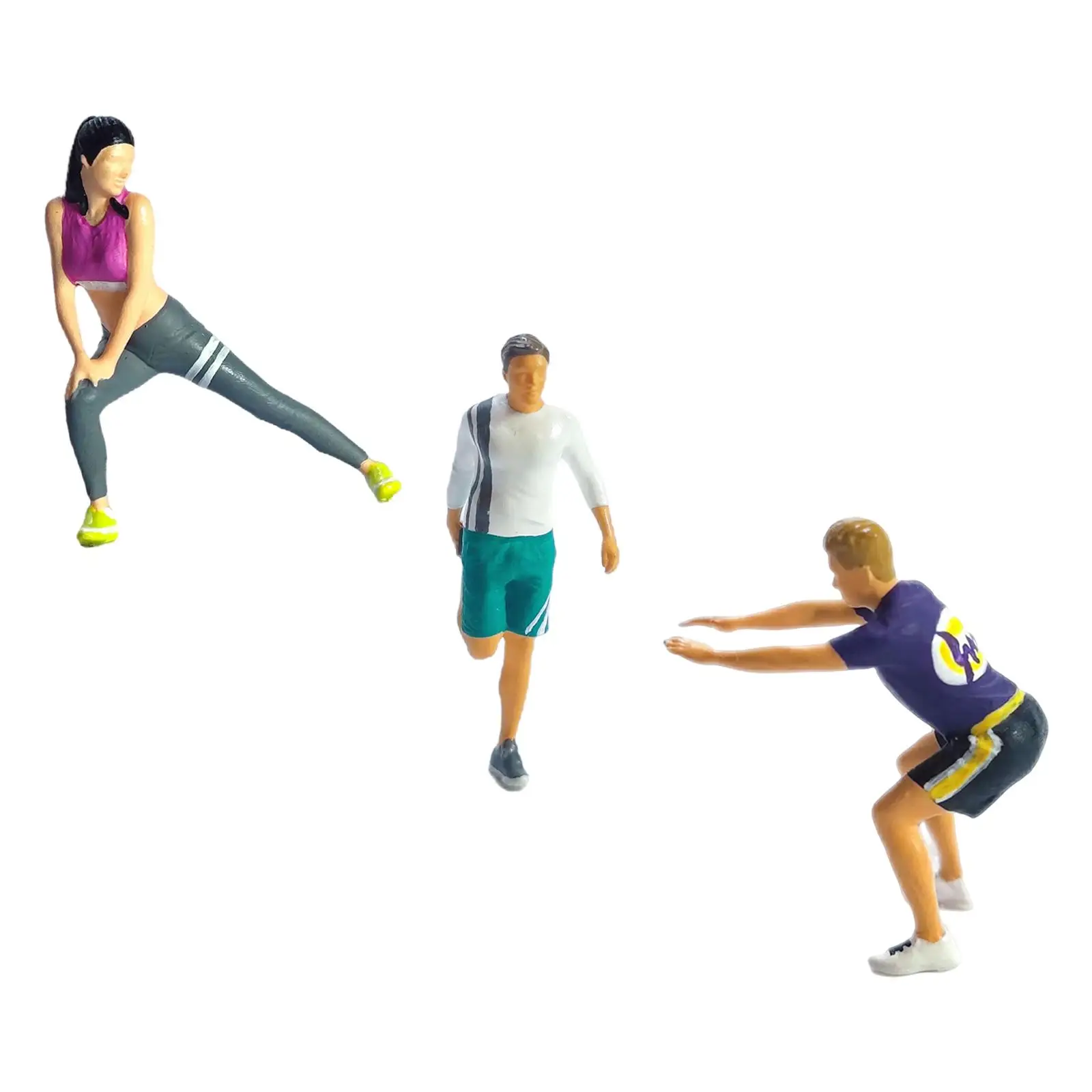 

1/64 Scale Figures, Fitness Figure, Tiny People Model Figures for DIY Projects Decor