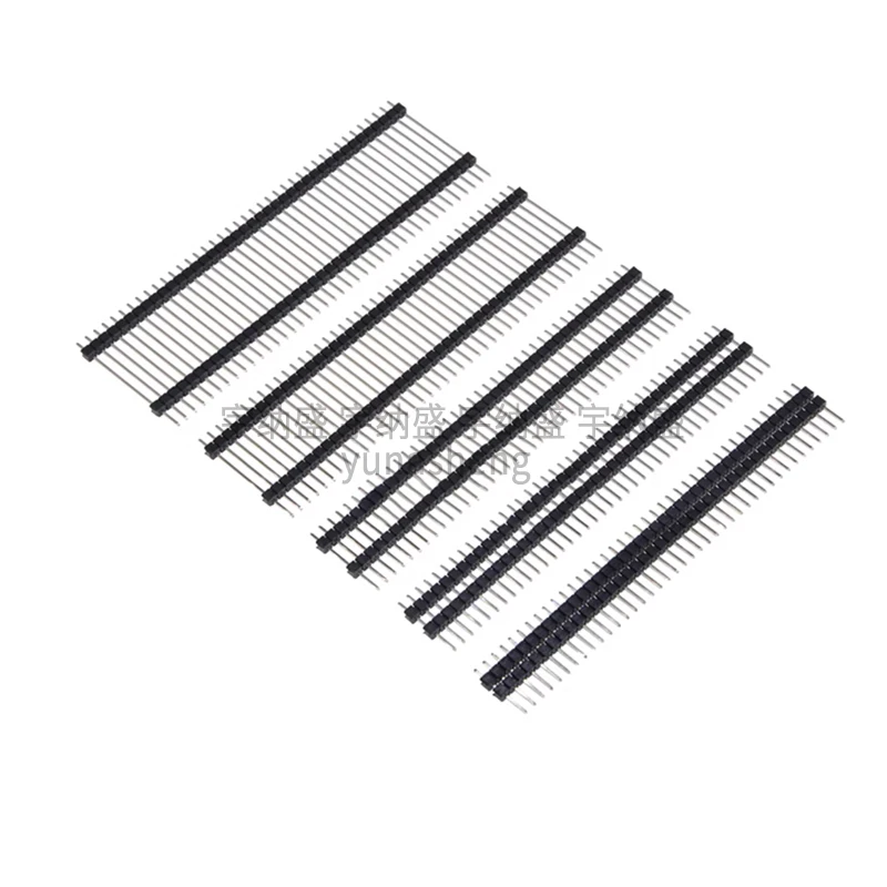 5pcs 2.54mm 1X40P L11.4/15-25/30/35/40/45/50mm PCB Board Spacer Straight Single Row Double Plastic Gold Connector Male Header