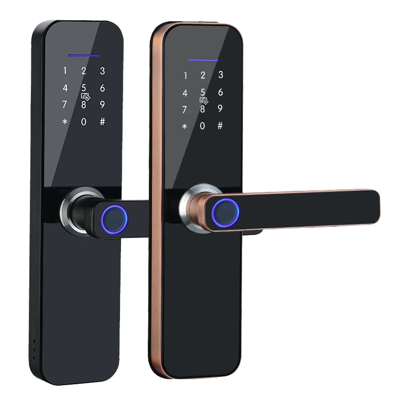 XIMI-Bloqueio Tuya Fingerprint Door Lock, Tuya APP, Smart Biometric e RFID Code Lock, TT Lock, New Arrival, 2021
