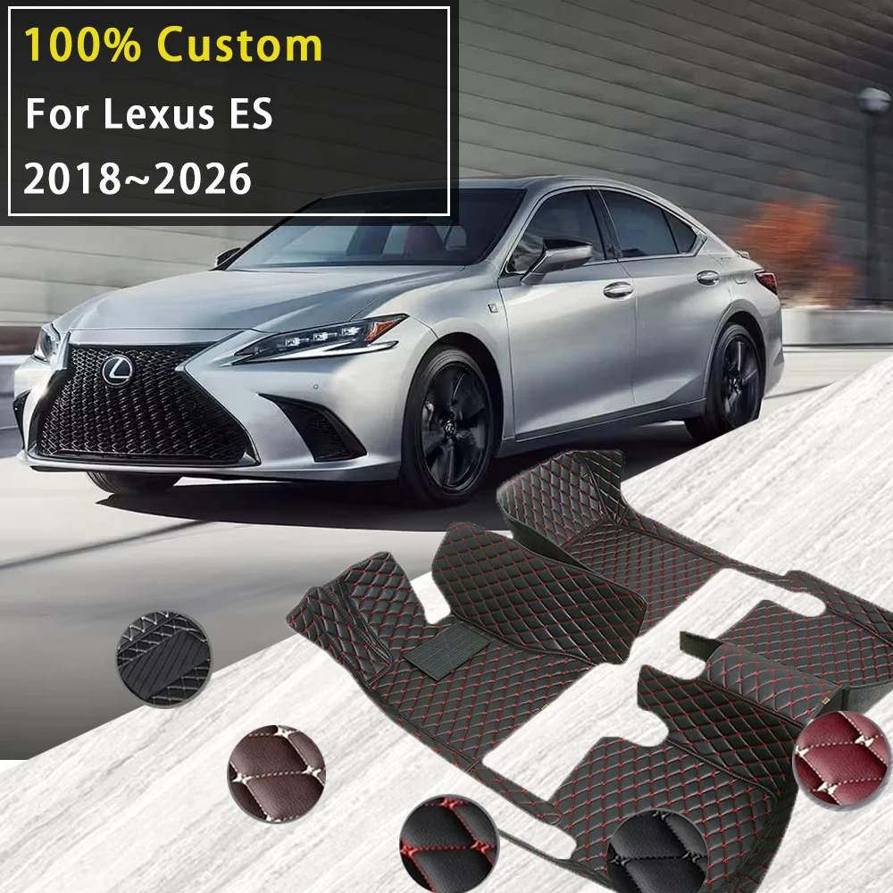 

Car Floor Mats For Lexus ES 350 300h 250 Hybrid 2018~2026 Leather Luxury Mat Rugs Carpet Full Set Auto Interior Part Accessories