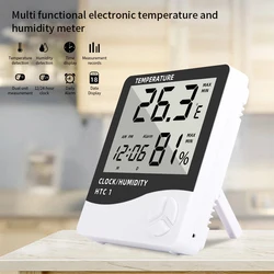 HTC-1 HTC-2 LCD Electronic Digital Temperature Humidity Meter Home Thermometer Hygrometer Indoor Outdoor Weather Station Clock