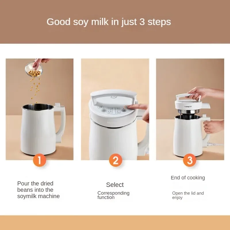 Multi-functional Joyoung Soybean Milk Machine with 1.3L Breaking and Filter-Free Dual-Layer Cup Body DJ13B-D08EC 220V