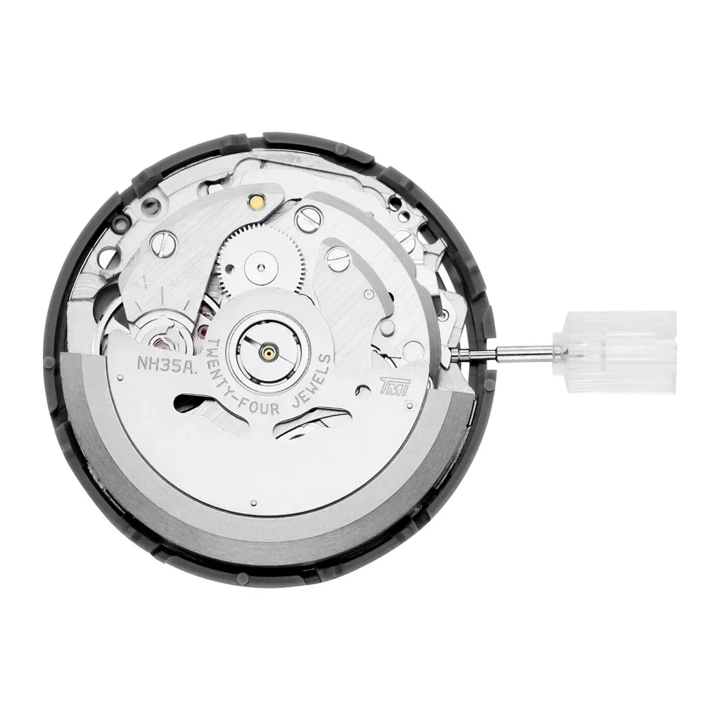 جديد NH35 24 مجوهرات عالية الدقة حركة أوتوماتيكية ميكانيكية تاريخ اليوم الأسود 3 الساعة تاج 3.8 ساعة التاج