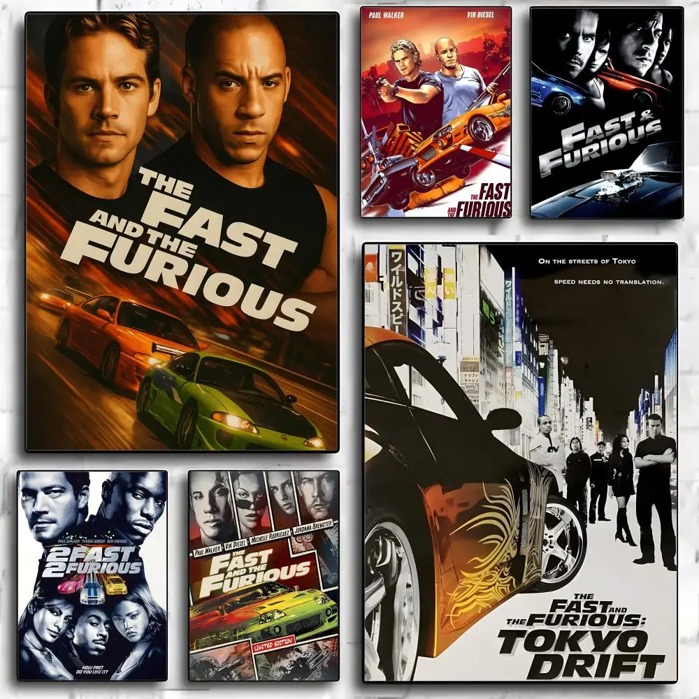 Movie F-Fast And Furious Painting Calligraphy HD Canvas Wall Art | Waterproof Fade-Resistant | Minimalist Unframed Wall Decor