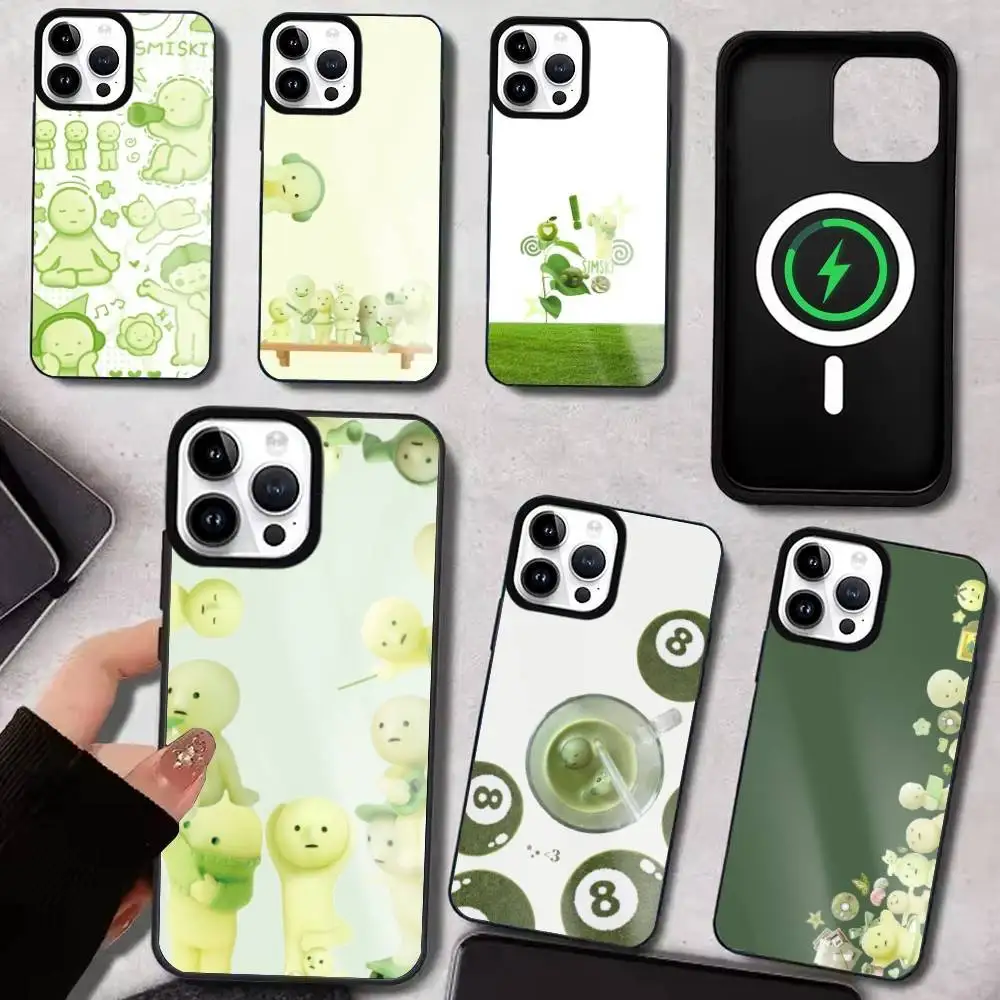 

Cute S-Smiski Phone Case For iPhone17,16,15,14,13,12,11 Plus,Pro Max Magnetic For Magsafe Wireless Charging