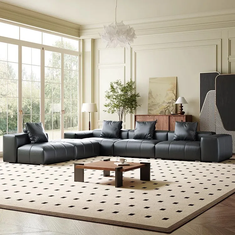 Italienisches minimalistisches Pixelmodul aus Tofu-Blockleder