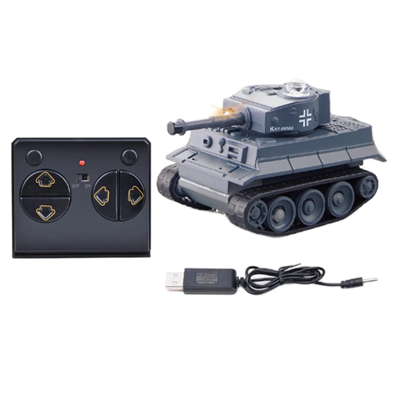 Juguete de tanque RC, mini juguete de tanque con control remoto de alta simulación de 4 canales a escala