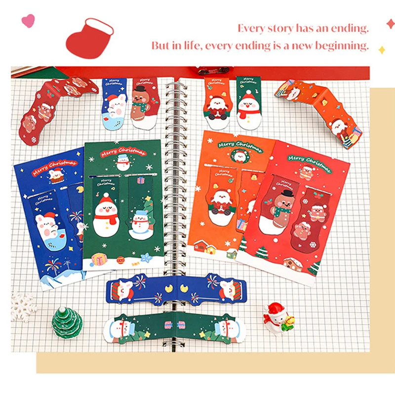 Christmas Magnetic Bookmarks Exquisite Stationery Gifts School Supplies Back To School Office Accessories For Desk Teacher Gift