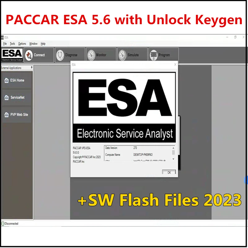 2023 for Paccar ESA Electronic Service Analyst 5.6 + 2023 SW FLASH FILE + Unlocked Keygen Free Install Help