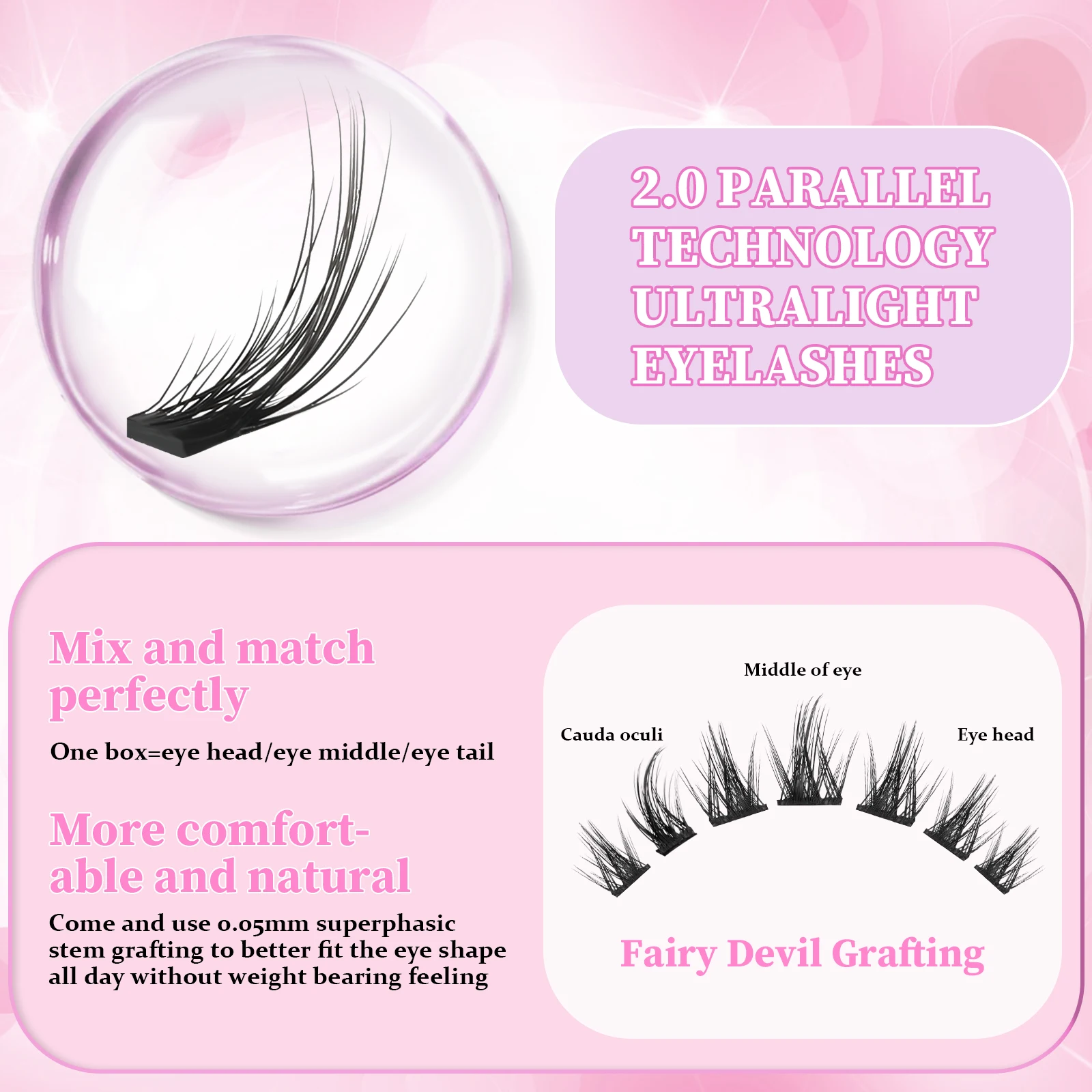 5 Pairs False Eyelashes Pack Multi-Layered Fluffy Volume Long Thick Lashes for Cosplay Party Makeup