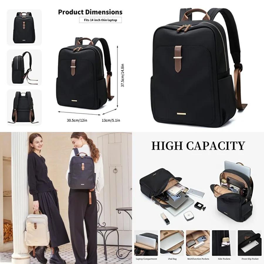 

Laptop Backpack Purse for Women Casual Daypack Work Travel Bookbag Fits Notebook