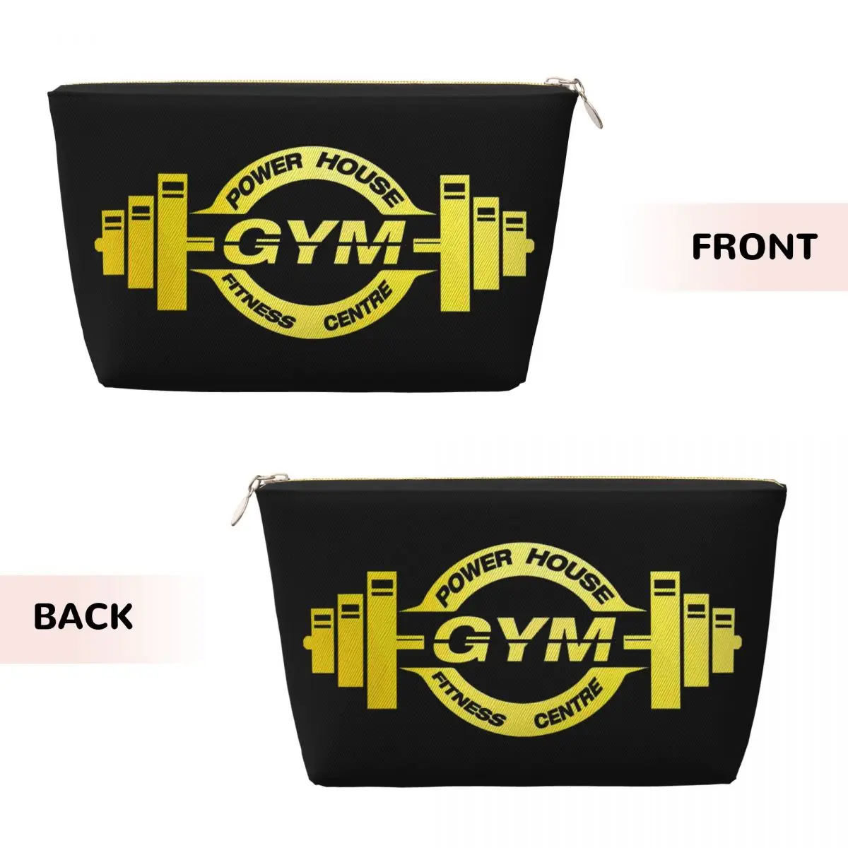 Custom Powerhouse Gym Cosmetic Bag Women Large Capacity Bodybuilding Fitness Muscle Makeup Case Beauty Storage Toiletry Bags