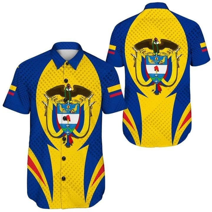 Homens Colômbia Nacional Emblema Mapa Camisas de manga curta, roupas de praia havaianas, Jersey esportivo, bandeira Blusas infantis, meninos Tops