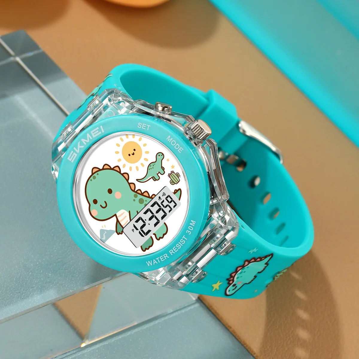 2646 New Happy Cartoon Pattern Little Girl Boy Watch Children's Series Electronic Luminous Timer Colorful Watch Reloj Nino