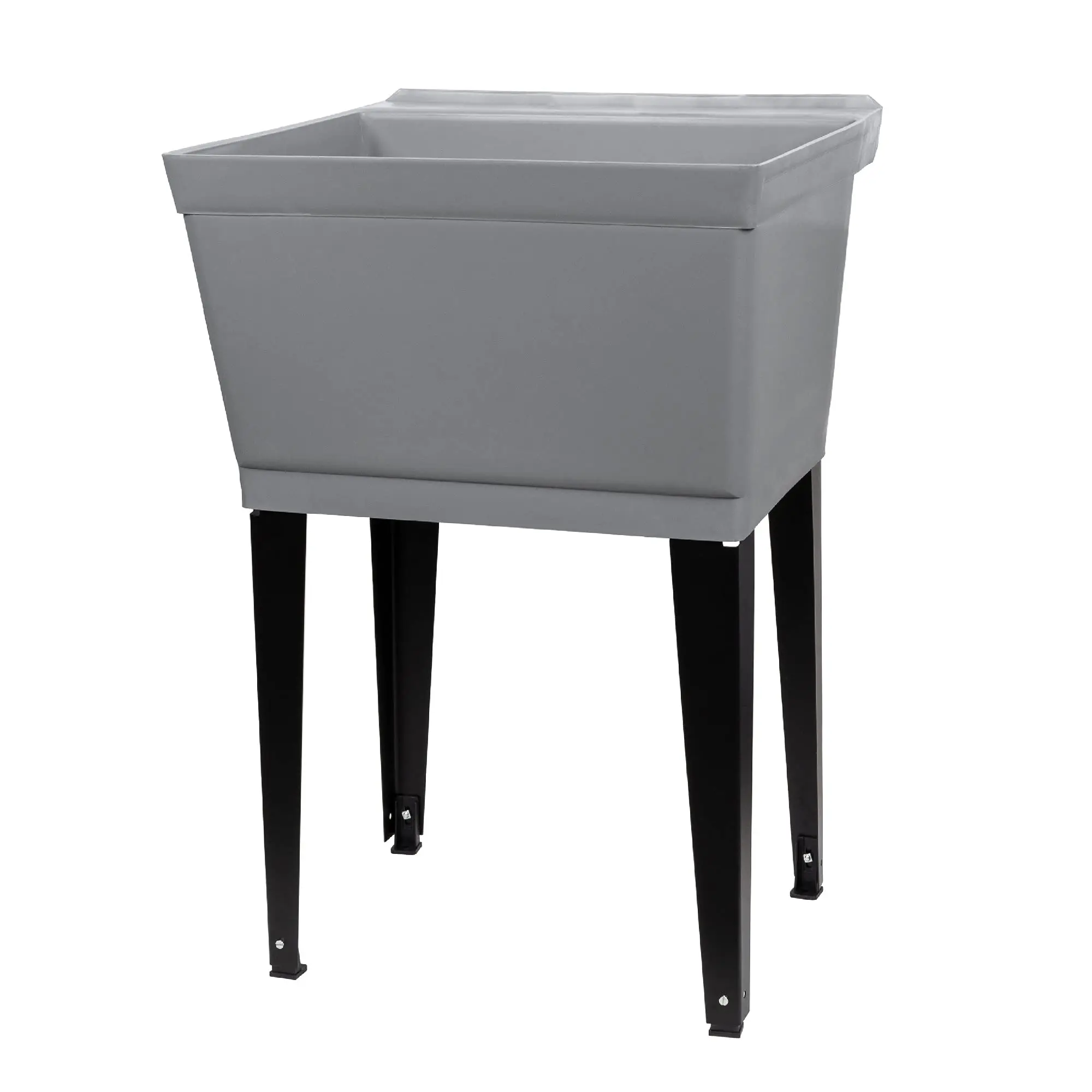19 Gallon Utility Sink Laundry Tub by with Adjustable Metal Legs, Ideal for Laundry room, Basement, or Garage Workshop.