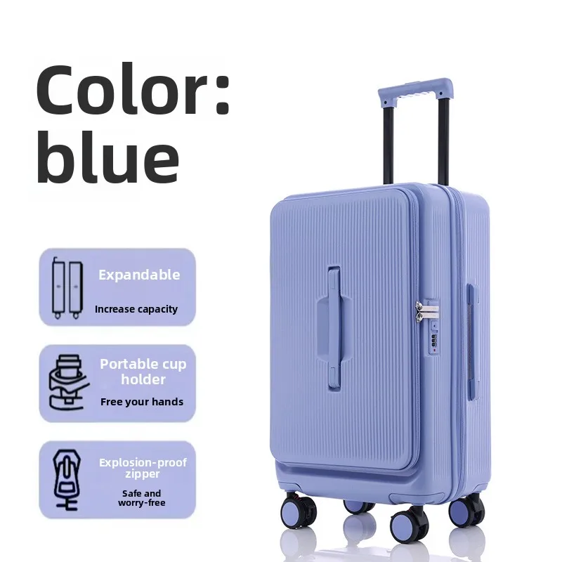 

2025 new large-capacity suitcase strong and durable 24-inch trolley case zipper password suitcase 20/24/26/28 inch