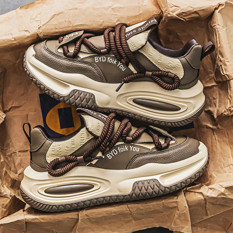 

Новинка 2023 года, весенне-осенняя мужская обувь, удобная мужская повседневная обувь, легкая роскошная универсальная модная спортивная обувь на толстой подошве