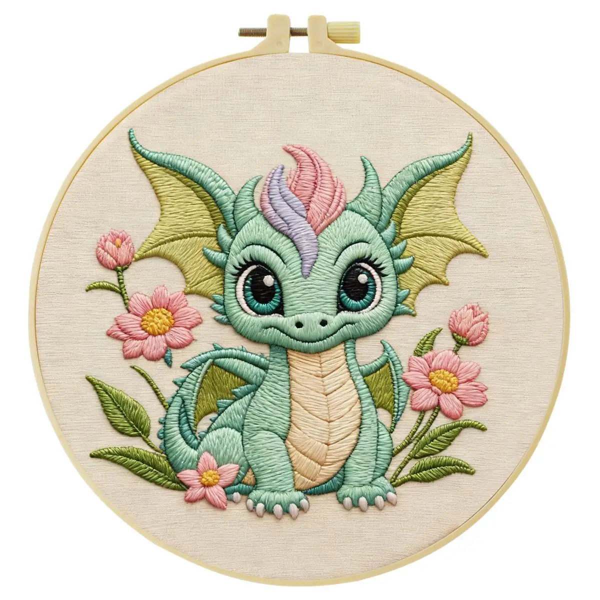 1 Stück 20X20CM/15X15CM 7,87/6,3 Zoll Drachen-Stickerei-Starter-Kit DIY-Kit DIY-Stickerei-Set Handarbeiten Nadelkunst Heimdekoration – Detail 4