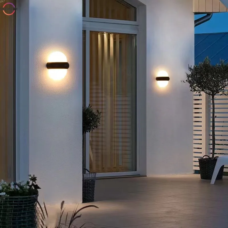 Waterproof wall lamp led bedroom living room corridor UFO wall lamp cone semi-circular acrylic outdoor wall lamp