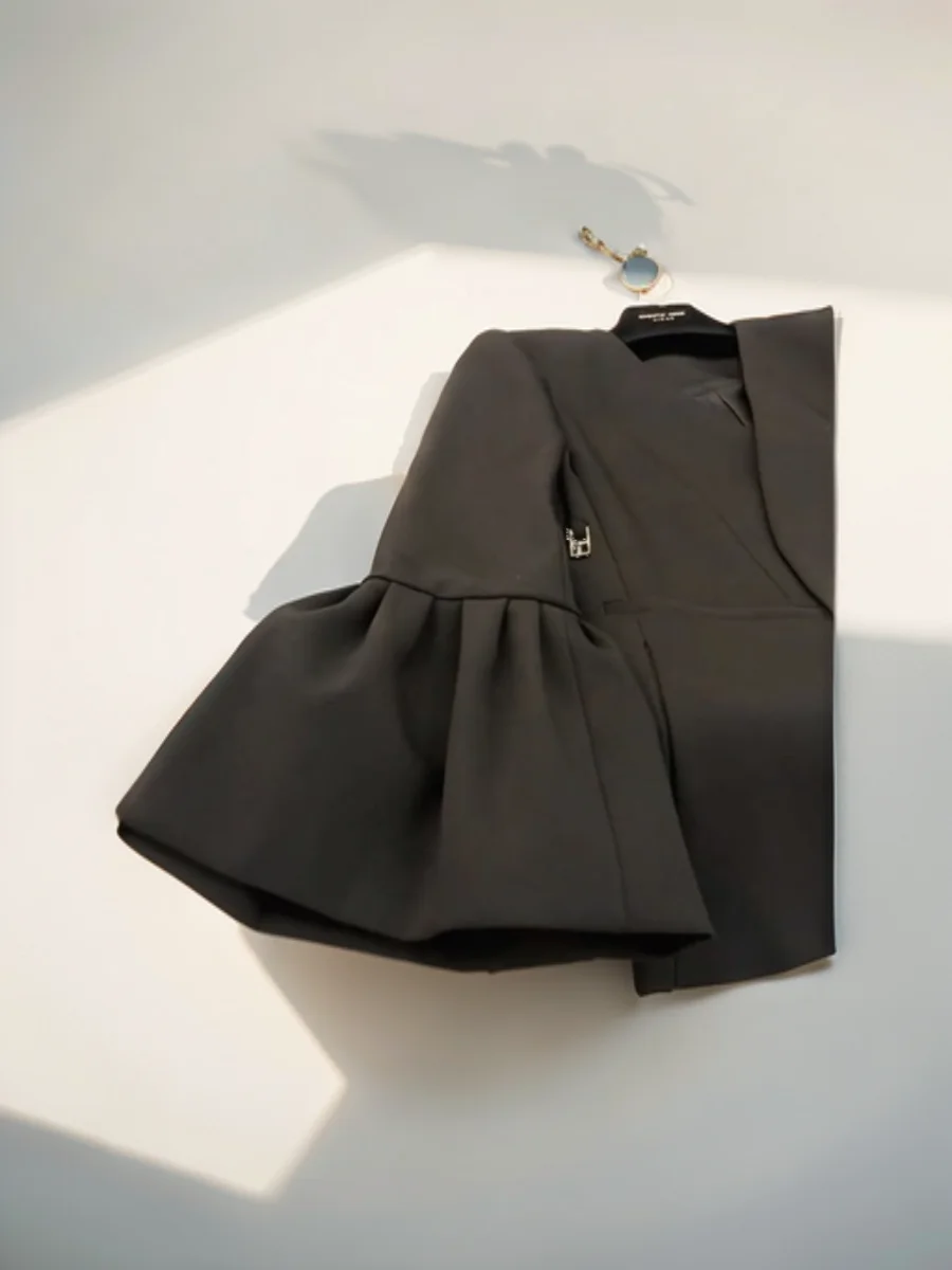 

Blazers Womans Coat Petite Jersey Long School Chinese Mandarin Neck Frog Button Side Split Traditional Orient Breathable Elastic