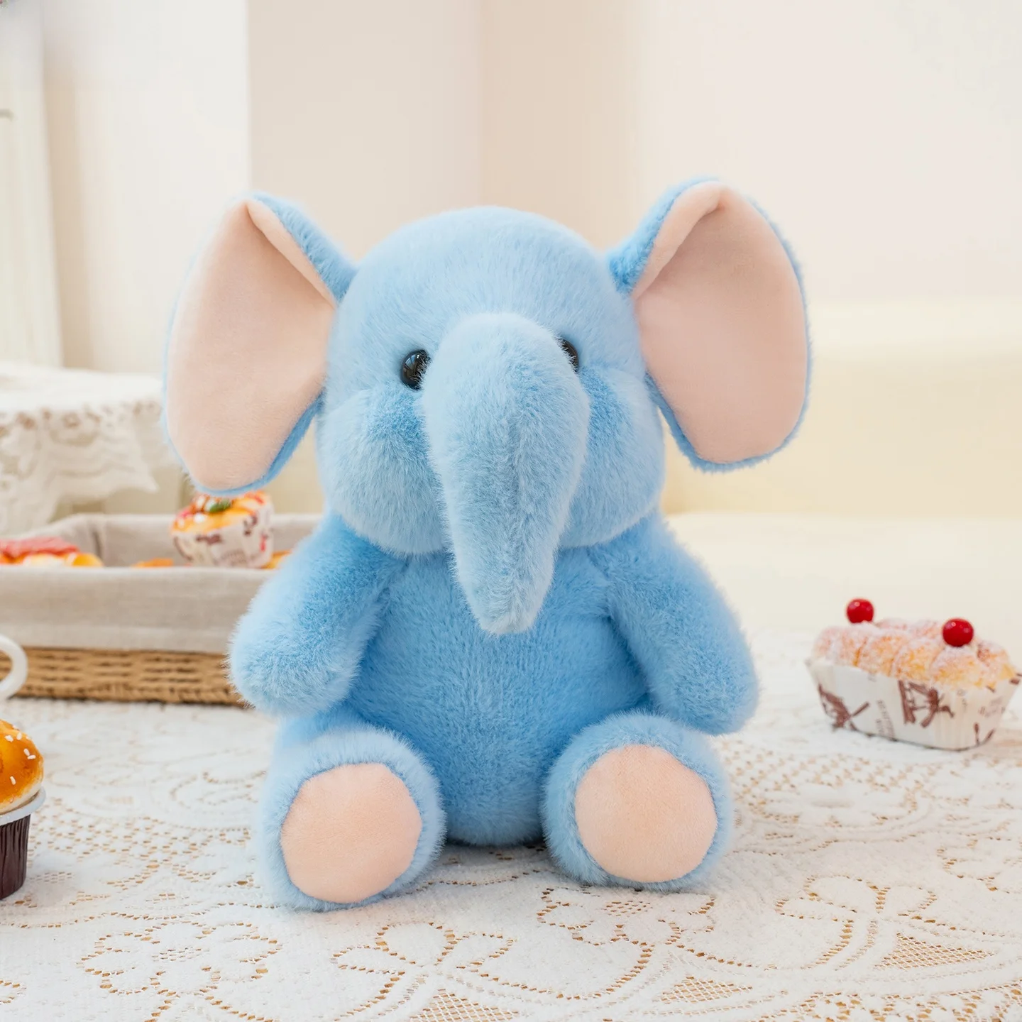 

Honeyway Sitting Elephant Doll Comforting Plu Toy for Girls Bedtime Canion Soft Stuffed Animal Gift for Birthday