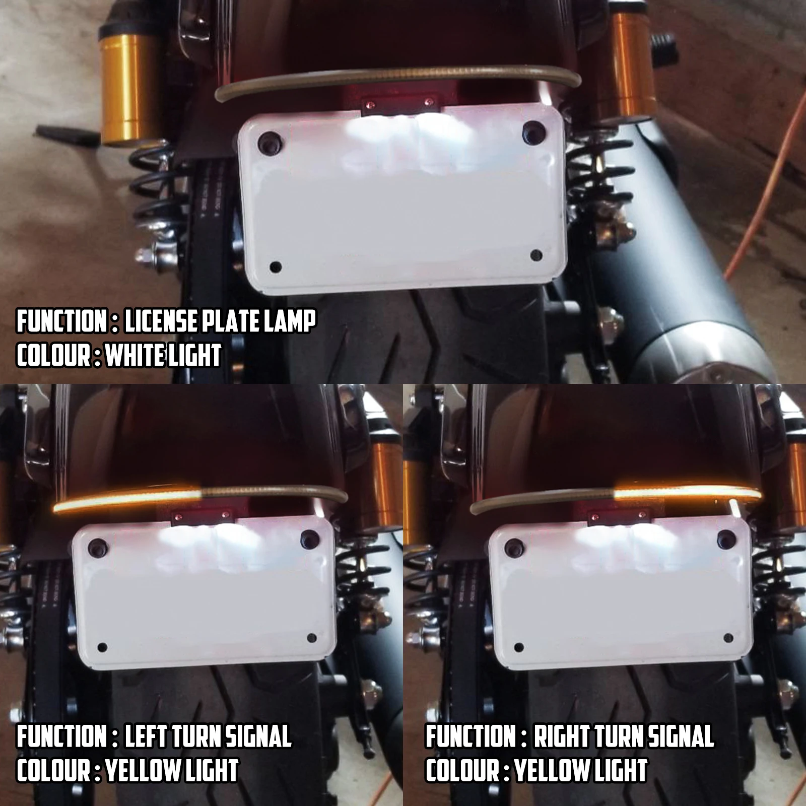 Motorcycle Amber LED Fender Smoke License Lens Turn Signal Tail Light Bar Bracket For Victory Vegas 2003-2014 2015 2016 2017