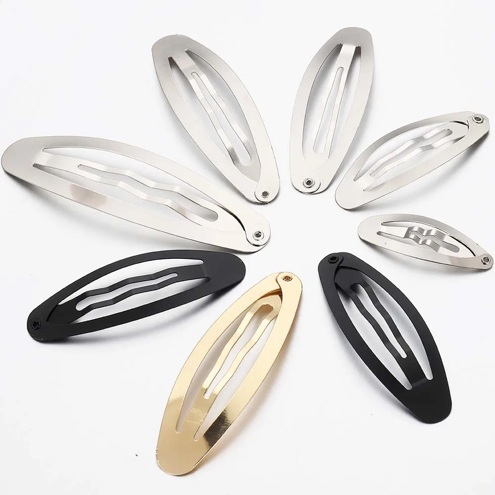 20Pcs 4/5/6/7/8cm Oval Waterdrop Square Shape Hairclip Blank Base Snap Alligator Hairpin for DIY Jewelry Making Hair Accessories