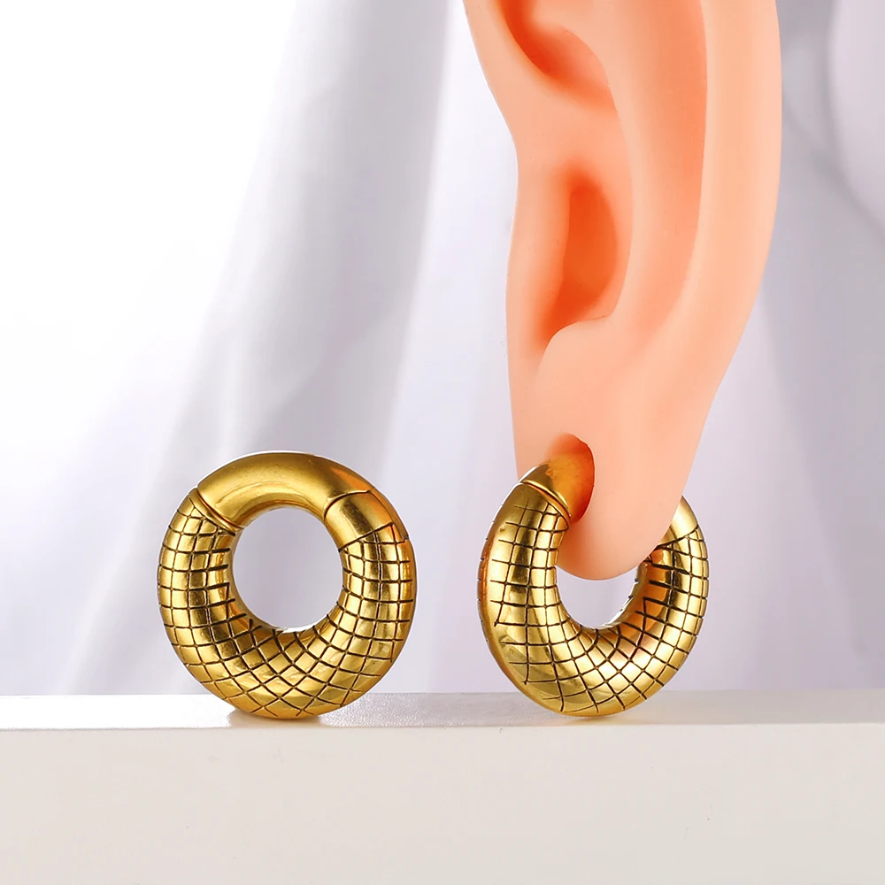 Giga 6mm Ear Hoop Stretcher Weights for Stretched Ears, 2g Stainless Steel 316L Ear Plugs Hanger Expander Body Piercing Jewelry