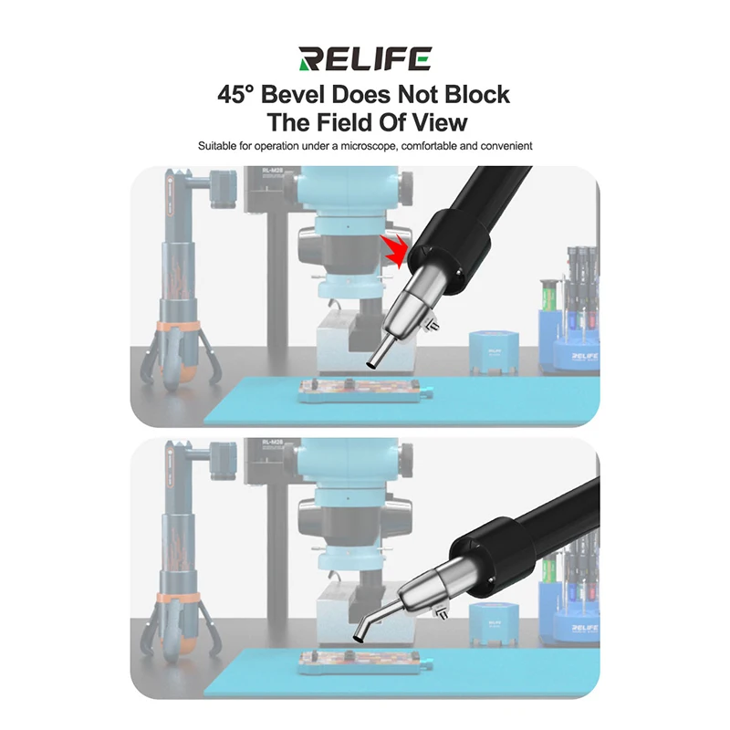 RELIFE 857 سلسلة منحني فوهة 4/5/6/8/10/12 مللي متر عالية الجودة 304 الفولاذ المقاوم للصدأ ختم قوي فوهة الهواء الساخن