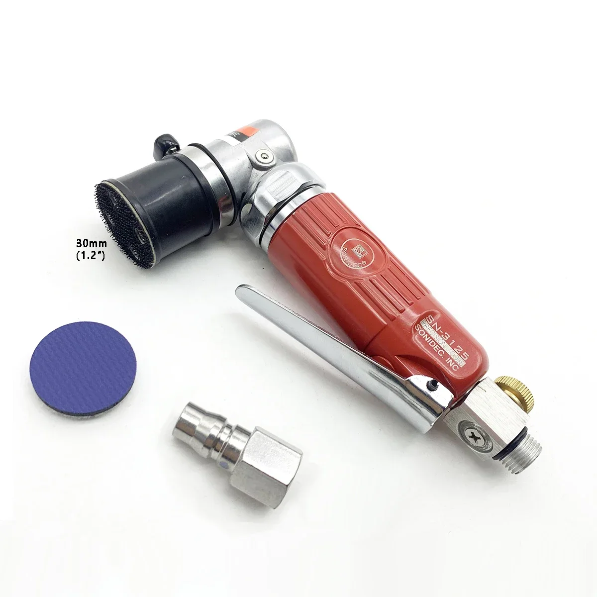 

SONIDEC High Quality 1.2 Inch Orbital Sander Spot Pneumatic Polishing Machine Tool 90 Degree Point Polisher