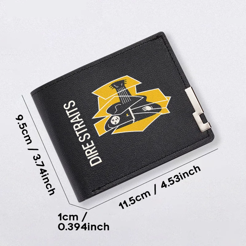 DIRE STRAITS ЛОГОТИП ИЗ ПУ КОЖИ МУЖСКИЙ КОШЕЛЕК Тонкий ДИЗАЙН МОДНЫЙ ЛЕГКИЙ БИЗНЕС СТИЛЬ ОЧЕНЬ ИСПОЛЬЗОВАНИЕ МОДНЫЙ АКСЕССУАРЫ