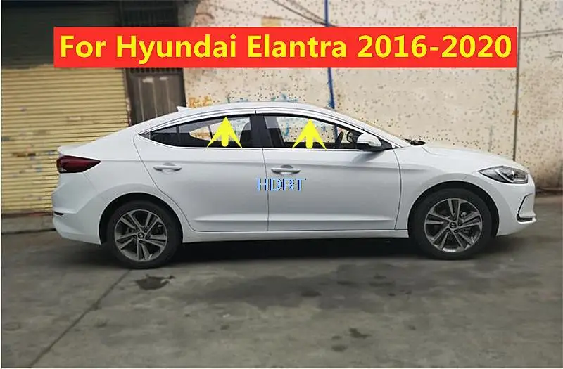 

Защитная пленка для окон в автомобиле, декоративные аксессуары для Hyundai Elantra 2016-2020, дефлектор из АБС-пластика, хром, защита от солнца, дождя, козырек, тент