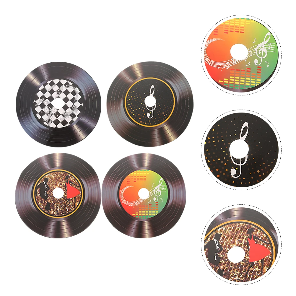 

16pcs Disco Party Decorations Record Decoration Retro Home Wall naments PVC Records Disco Decorations Art Mount Fake