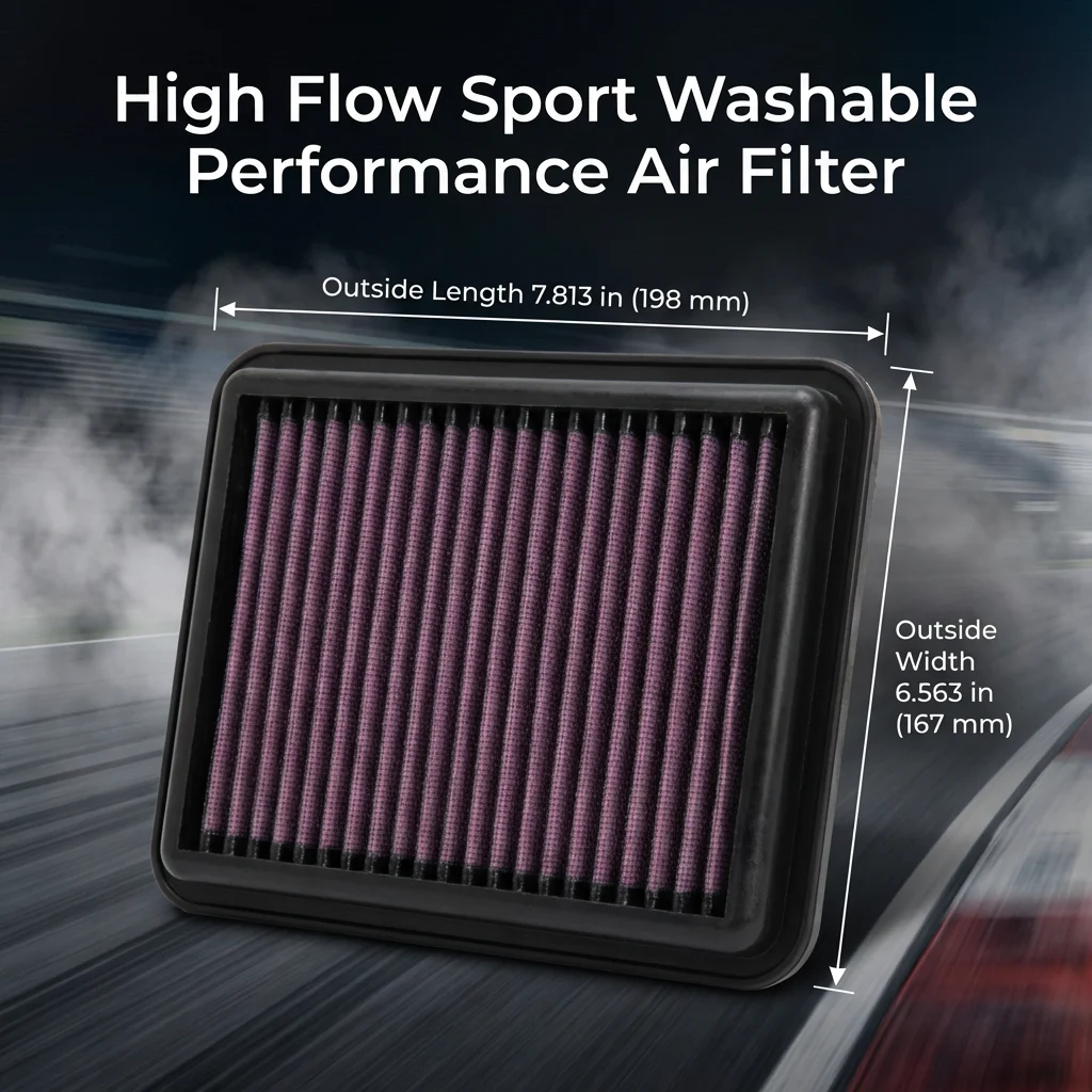 

For Honda Accord Sedan 1.5T L15B 2018-2022 High Flow Sport Washable Performance Panel Air Filter Replacement 33-5072 172206A0A00