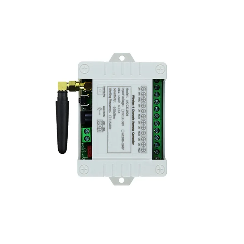 ABSE-Wireless 4CH Remote Controller LED Light Switch Relay Output Radio RF Remote Control 433Mhz Receiver