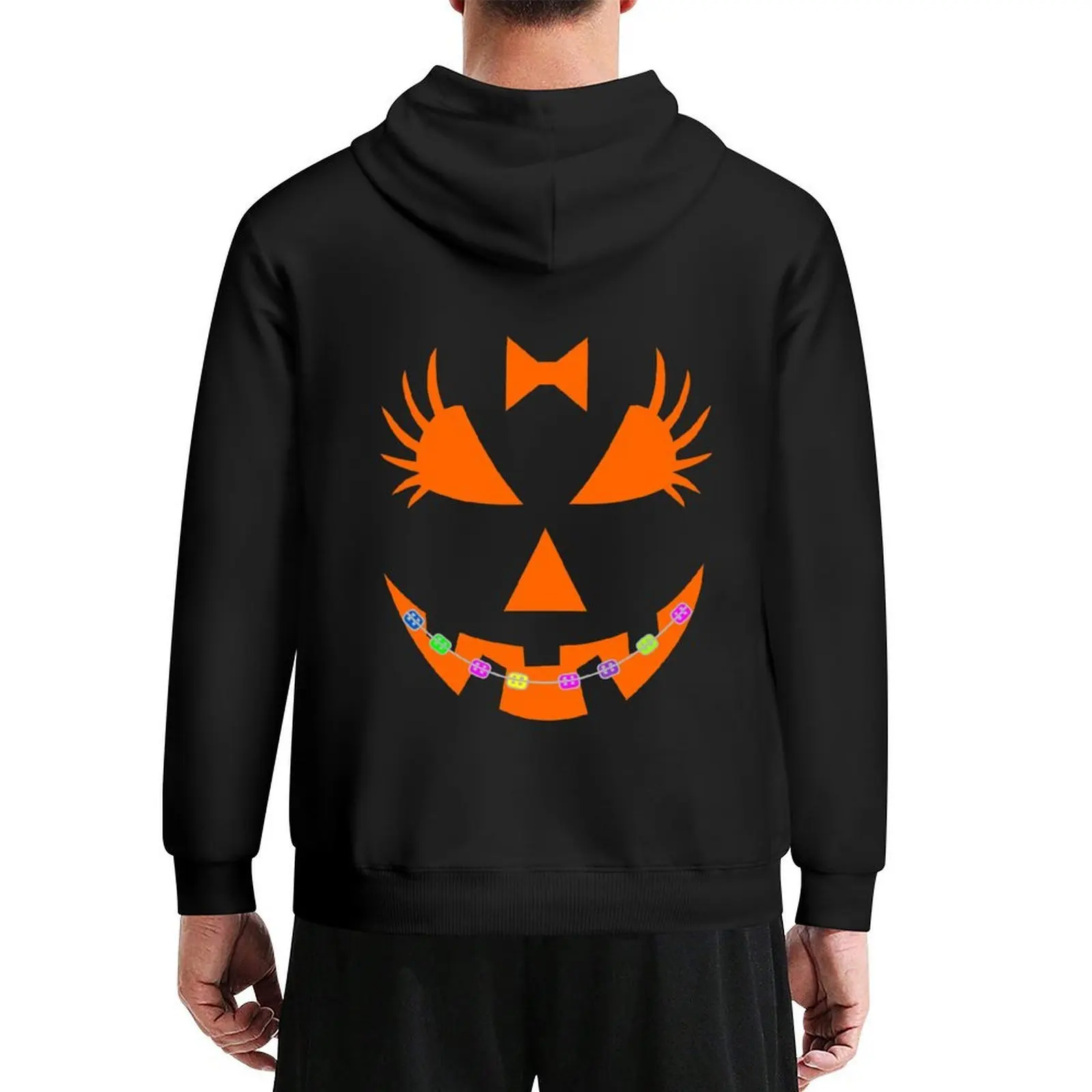 

Halloween Pumpkin with Braces Orthodontist Costume Tshirt Hoodie mens clothing autumn japanese style hoodie streetwear