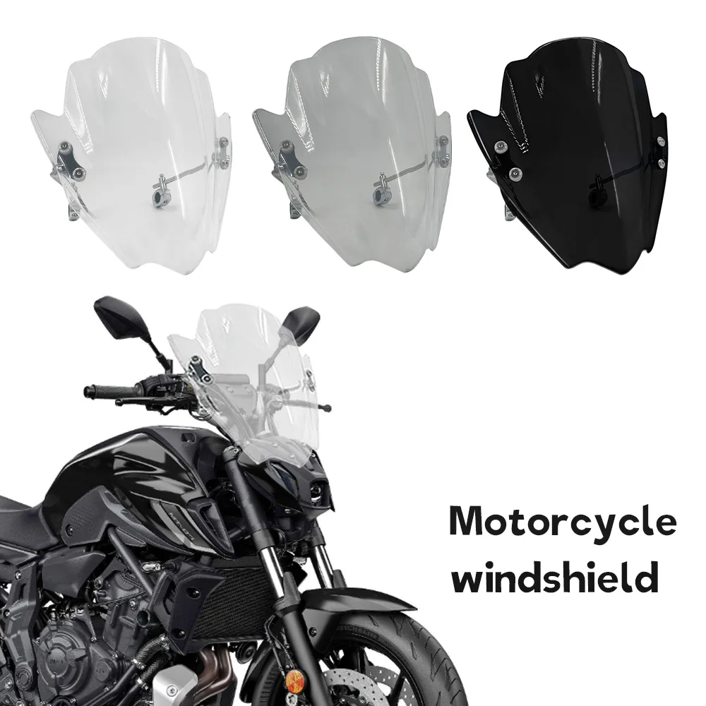 

For Yamaha MT-07 mt07 MT 07 new Adjustable Windshield Universal Motorcycle Windscreen Deflector Diameter 22.25.28MM