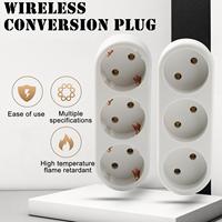 3 Grids Universal EU German Standard Conversion Plug One To Three Conversion Socket Travel Conversion Power Plug Socket