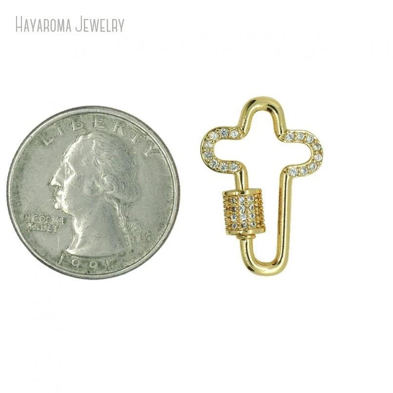 

5Pcs Wholesale Copper Invisible Setting & Hooks Christian Gold Color Cross Crisscross Accessory Clasps