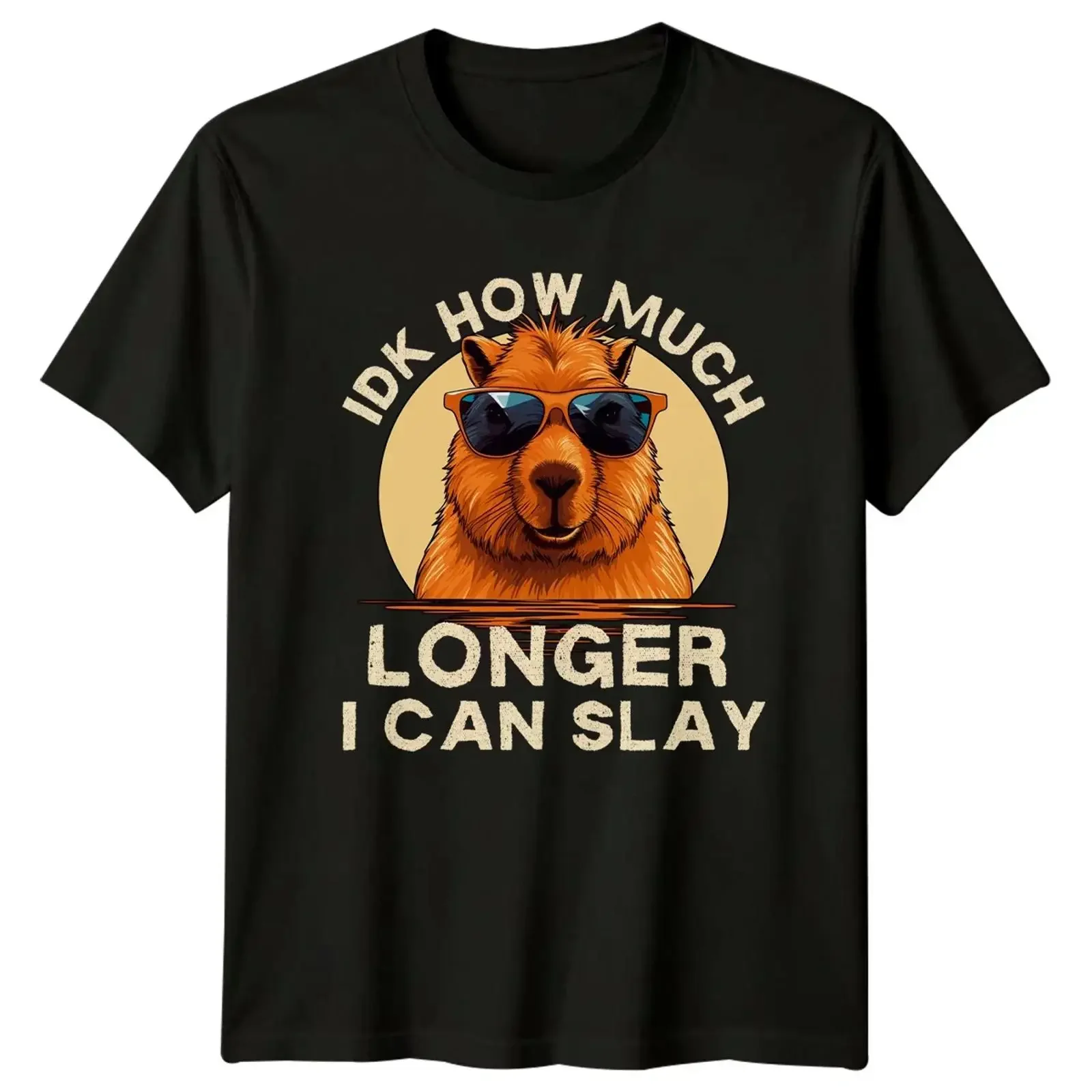 No sé cuánto tiempo más podré usar esta camiseta con diseño de capibara, humorístico, regalo de cumpleaños, estilo vintage, lavado, para uso diario, transpirable, para hombre.