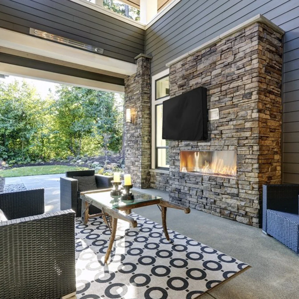 Outdoor Cover Waterproof Dustproof Protector Universal Fit for 65-70 Inch Screen Weatherproof Protector Cloth Black