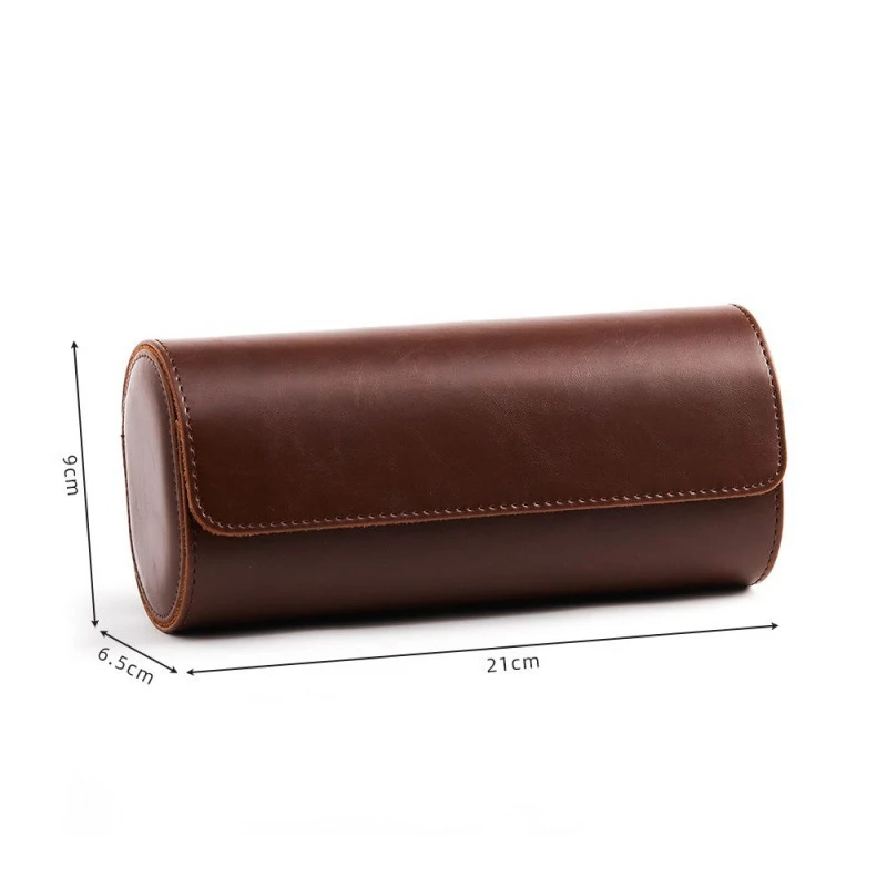 

PU Leather Watch Box For One Two Or Three Positions Cylindrical Wristwatch Storage Box High-End Mechanical Watch Packaging Box