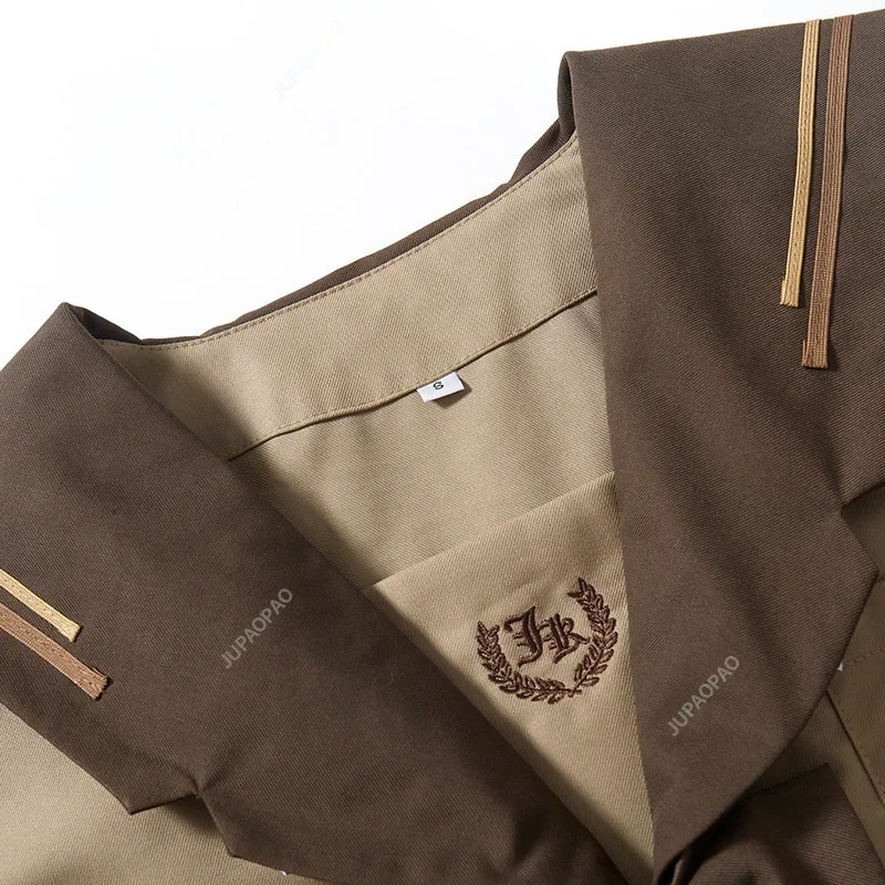 HN8 Японская модная школьная форма Мягкая девушка JK Униформа Студенческая юбка Девушка Чай с молоком Коричневый Темно-синий ветровой костюм моряка Плиссированные лыжи) 4Dc